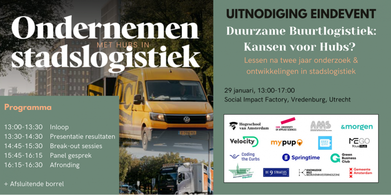 Ondernemen met hubs in stadslogstiek event uitnodiging Ondernemen met hubs in stadslogstiek event uitnodiging